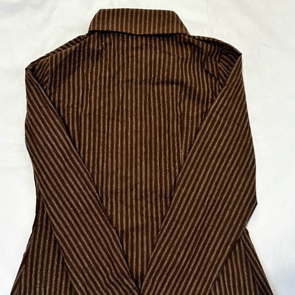 Mira Striped Poplin Shirt - Brown - Picture 2 of 4